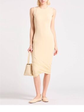 Jil Sander Sleeveless Cream Midi Dress